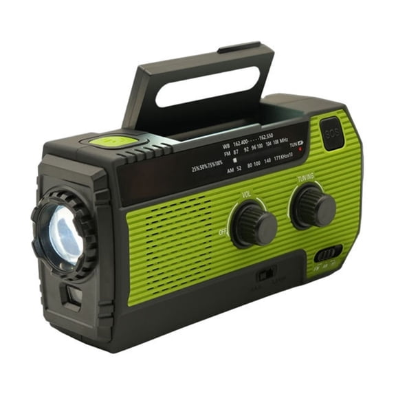 Emerncy Solar Radio, Multi-Function Hand Crank nerator with Recharable Battery for Outdoor Survival and Disaster Preparedness ,Listen Anytime, Anywhere