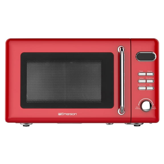Emerson 0.7 Cu Ft, 700W Red Retro Countertop Microwave Oven, MWR7020RD