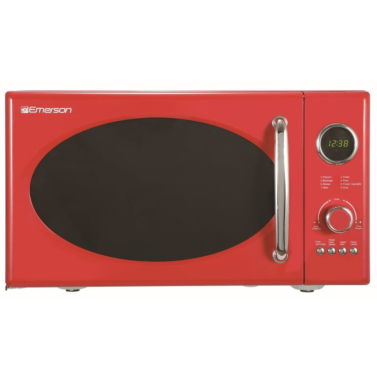 Emerson 0.9 CU. FT., 800W RETRO RED MICROWAVE OVEN WITH GRILL