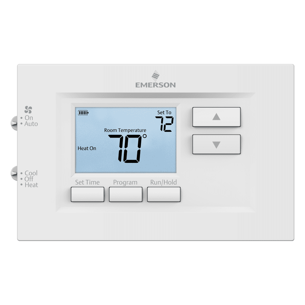 White Digital Programmable Thermostat with Backlit Display