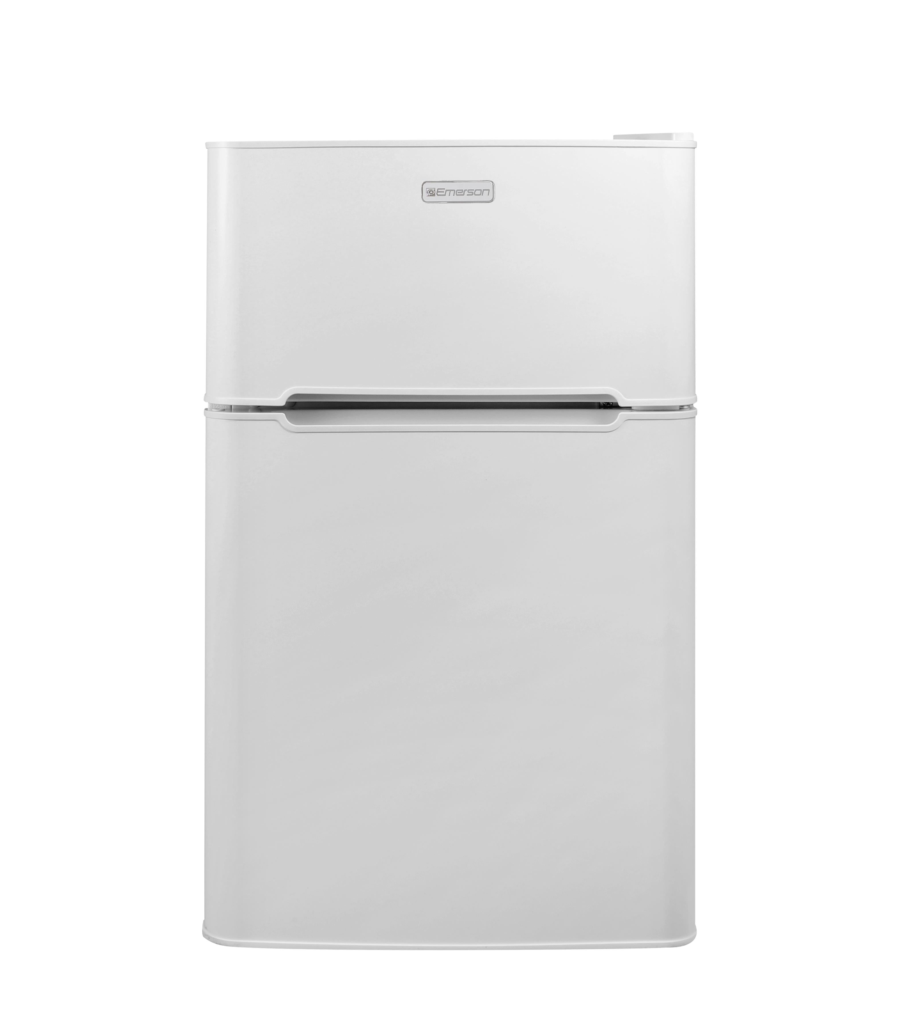 Compact White Dual Door Energy Star Refrigerator with Glass Shelves