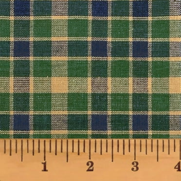 Emerson 5 Blue & Green Plaid Homespun Cotton Fabric Sold by the Yard
