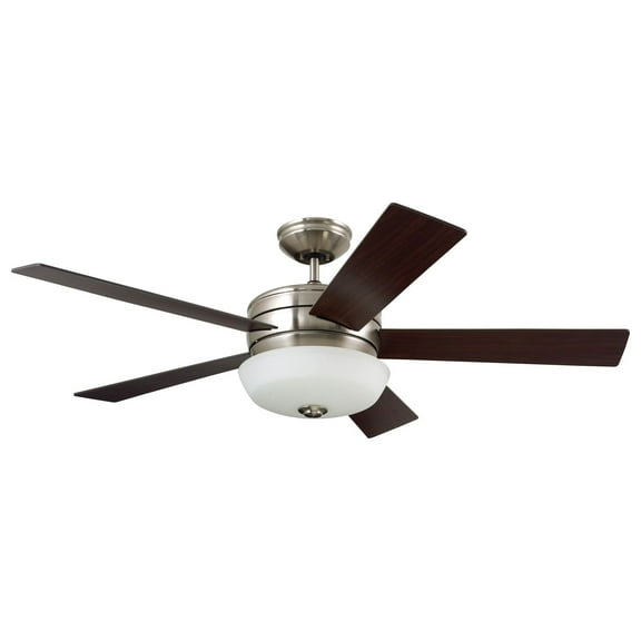 Open Box Emerson Cronley 54in Ceiling Fan w/Light Fixture &Remote Brushed Steel