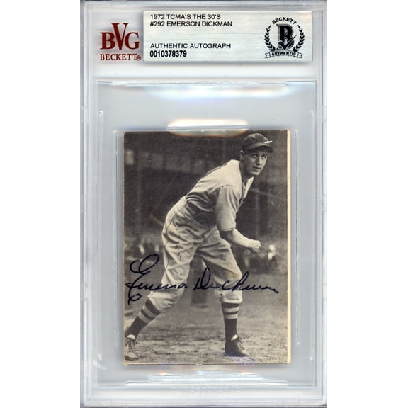 Emerson Dickman Autographed 1972 TCMA Card #292 Boston Red Sox Beckett BAS #10378379
