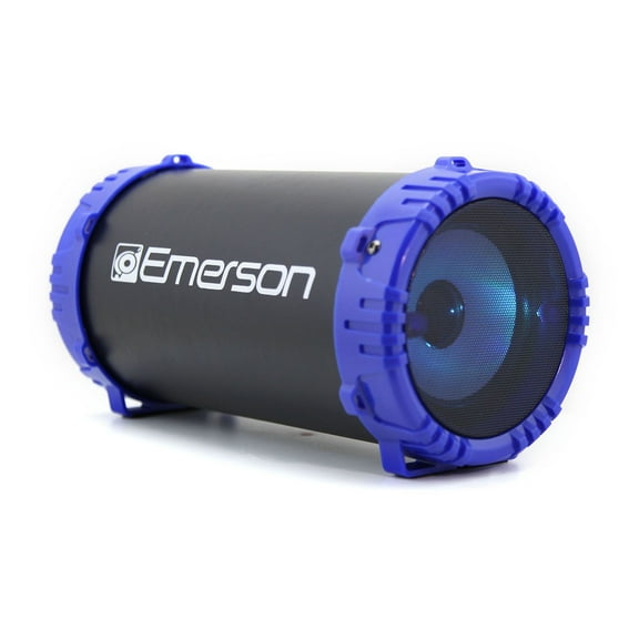 Emerson EAS-3001 Portable Bluetooth Speaker with LED Lighting & Carrying Strap, Blue