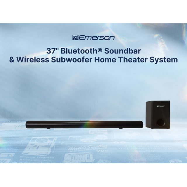 Emerson EHS-2050 37-inch Bluetooth Soundbar with Subwoofer and Remote Control, Black