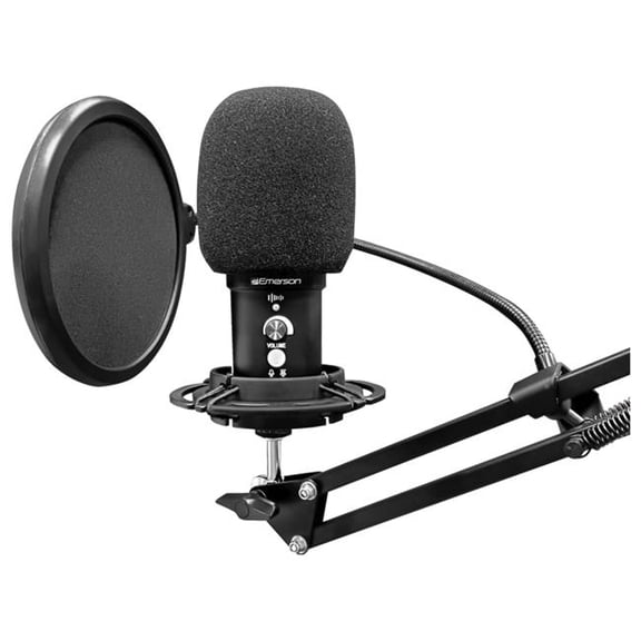 Emerson EMR-EAM-9051-EM USB Gaming & Streaming Condenser Microphone - Black