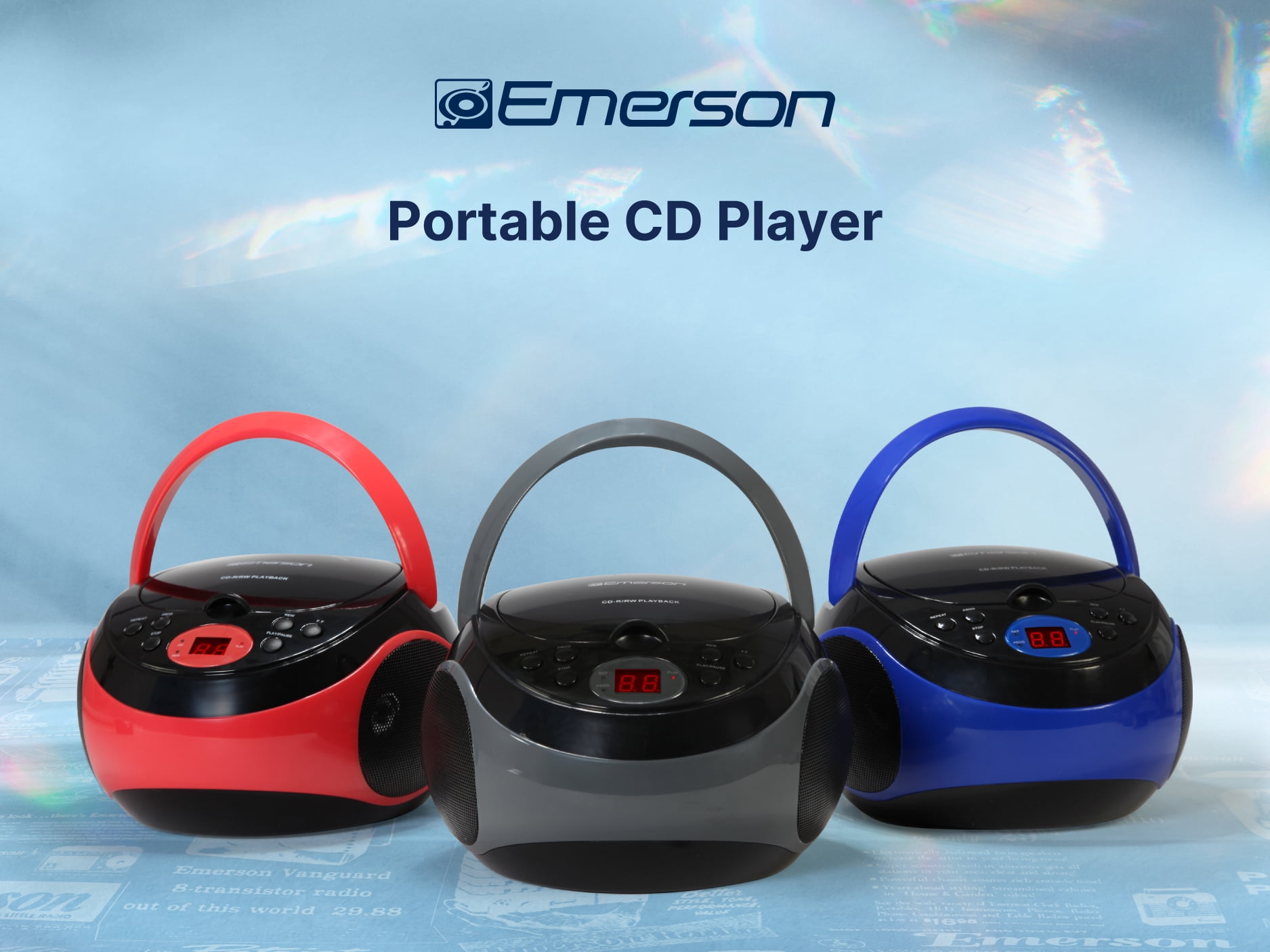 Emerson EPB-3000 Portable CD Player with AM/FM Stereo Radio, Black