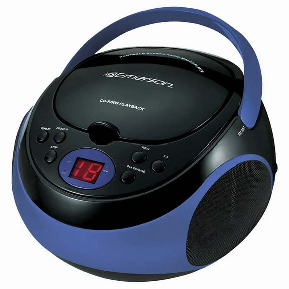 Emerson EPB-3000 Portable CD Player with AM/FM Radio, Programmable Memory, Dual Stereo Speakers - Blue