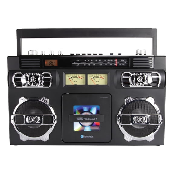 Emerson Bluetooth CD/Radio Retro Boom Box, Black, EPB-3004
