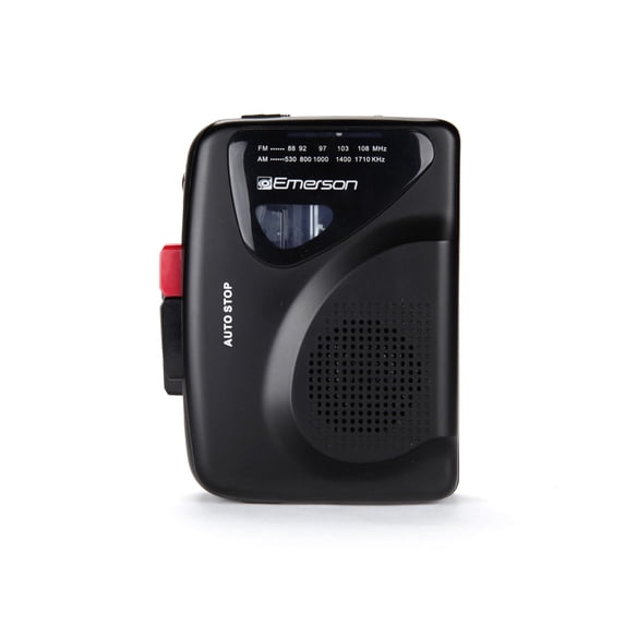 Emerson EPC-1000 Portable Cassette Player & Recorder with AM/FM Radio, Black