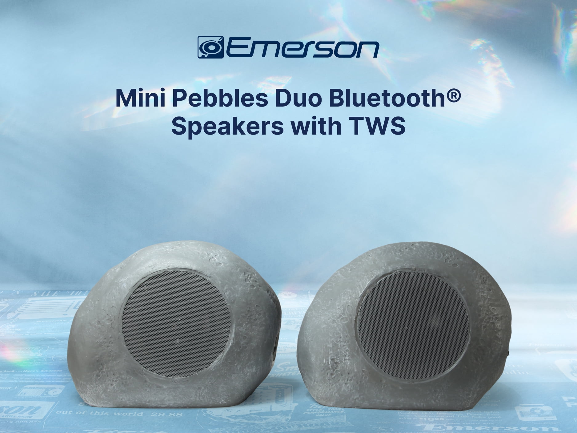 Emerson ERS-2000 Mini Pebbles Dual Bluetooth Rock Speakers