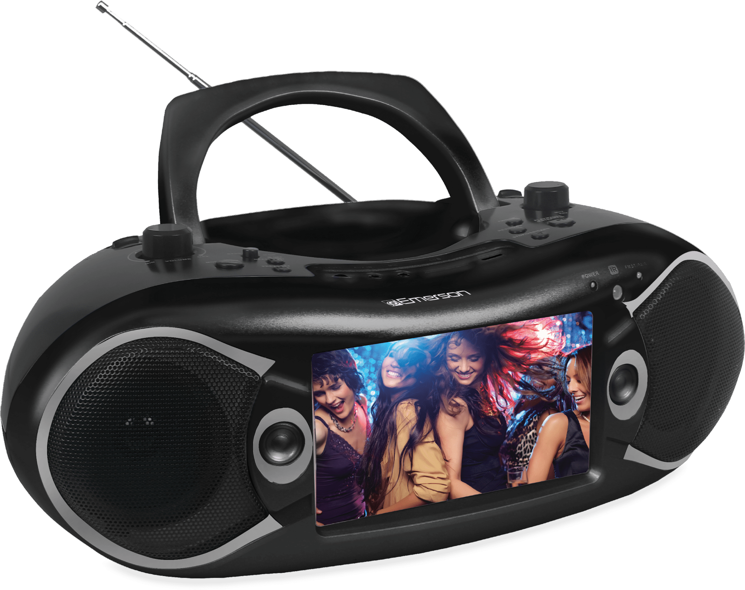 Emerson 7" Bluetooth® DVD Boombox and TV with AM/FM Radio & Stereo Speakers, Black