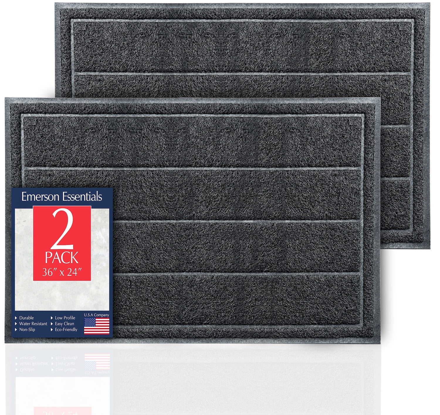 Emerson Essentials Doormats for Inside Entry, 2 Pack, RV Rugs for