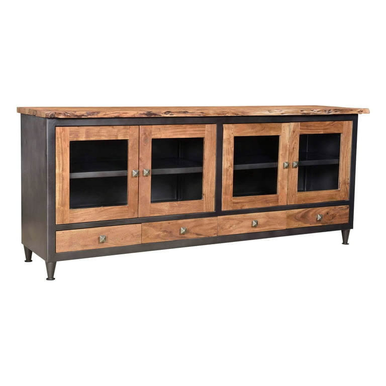 Emerson Live Edge Wood 4 Drawer 4 Door TV Stand
