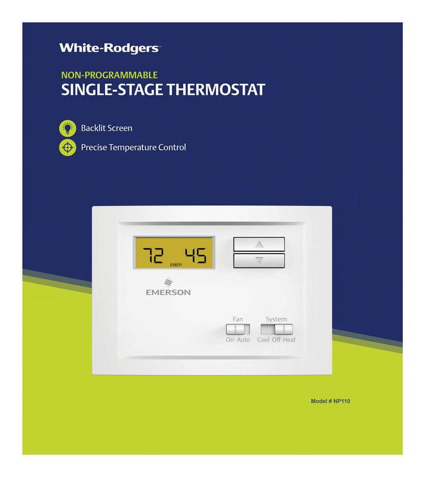 Emerson NP110 Thermostat, NonProgrammable, Single Stage Quantity 1