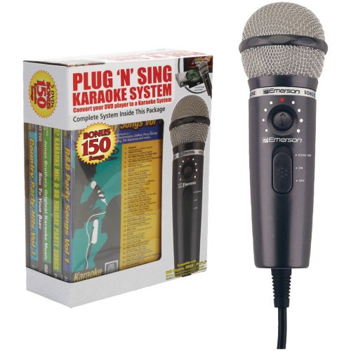 Emerson Plug N Play Karaoke Microphone System With 150 Songs On DVD - image 1 of 4