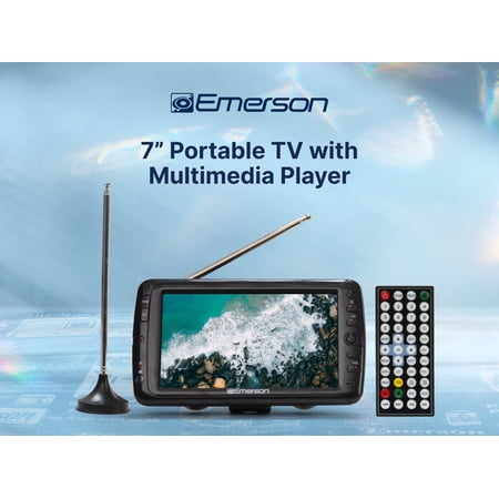 Emerson ET-7000 Portable 7” TV & Digital Multimedia Player with Built in Rechargeable Lithium Battery & DC Car Cord