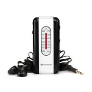 Emerson ER-7002 Portable AM/FM Radio with Earbuds, Black