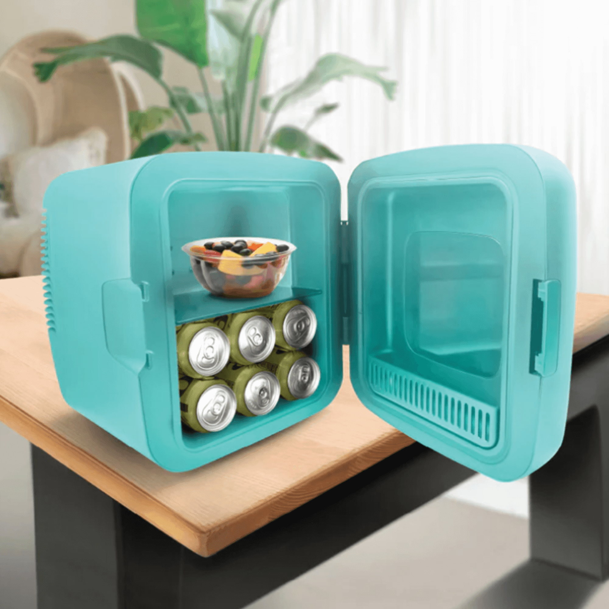 Turquoise Compact Portable Mini Fridge Cooler for RV