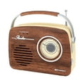 thumbnail image 1 of Emerson EAS-3002 Portable Retro Radio with Built-in Rechargable Battery, Mahogany, 1 of 12