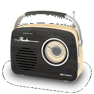 GPX Compact Portable AM/FM Radio with Aux-in, Digital Clock, and ...