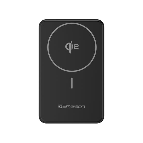 Emerson Power Bank with 15W Qi2 Magnetic Wireless Charging and 20W Wired Output Charging, Black - PBW1010B