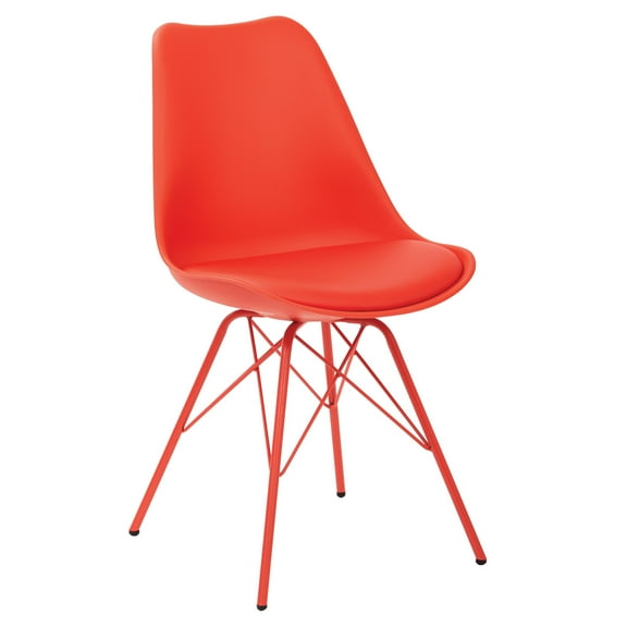 Emerson Red Side Chair with 4 Leg Base by OSP Home Furnishings