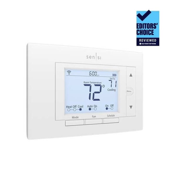 WiFi Thermostat, 7 Programs, 4 H, 2 C, Wall Mount, Hardwired/Battery, 24VAC