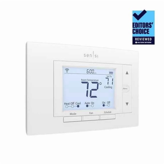 WiFi Thermostat, 7 Programs, 4 H, 2 C, Wall Mount, Hardwired/Battery, 24VAC