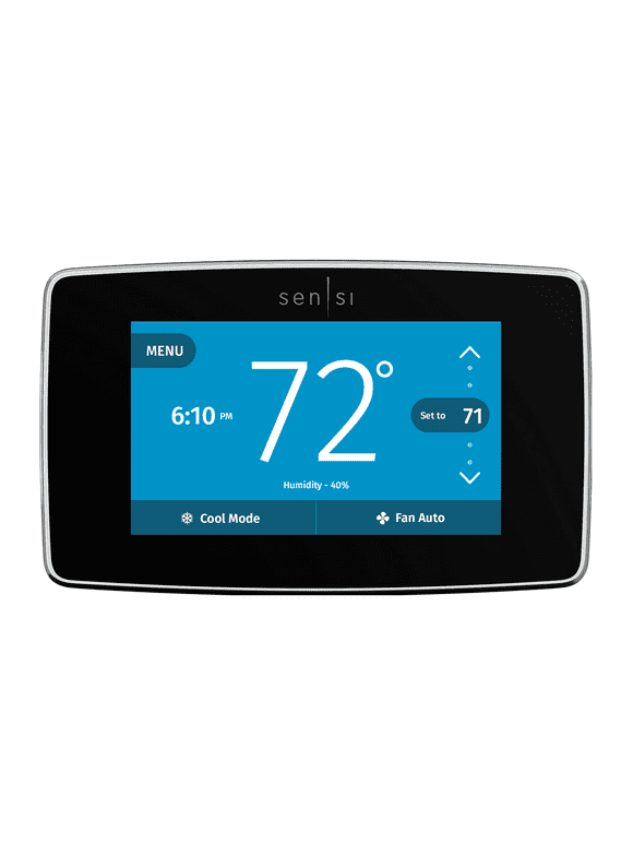 Emerson Sensi Touch Smart Programmable Wi-Fi Thermostat, C-Wire Required-Black