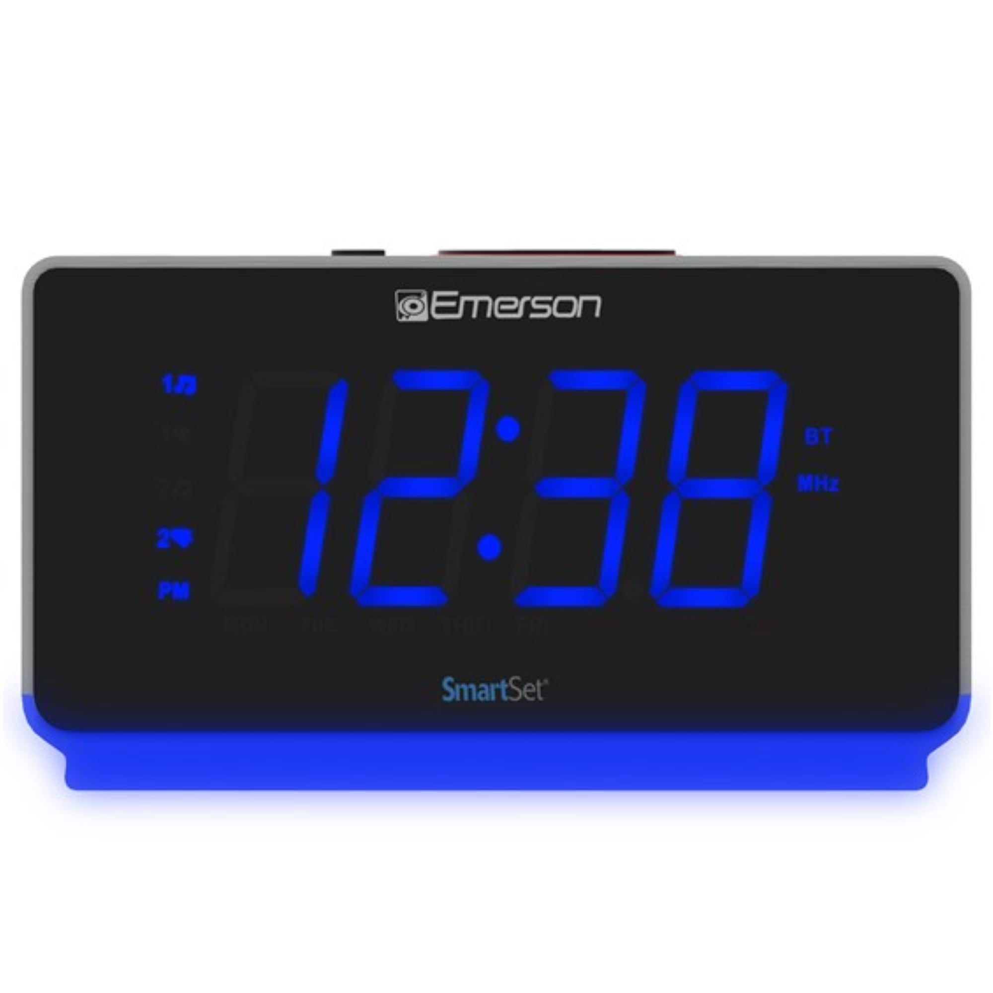 Emerson SmartSet Alarm Clock Radio with USB Charger, Nightlight