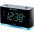 thumbnail image 1 of Emerson SmartSet Alarm Clock Radio with Bluetooth Speaker, USB Charger for iPhone and Android, Night Light, and Cyan LED Display ER100301, 1 of 8