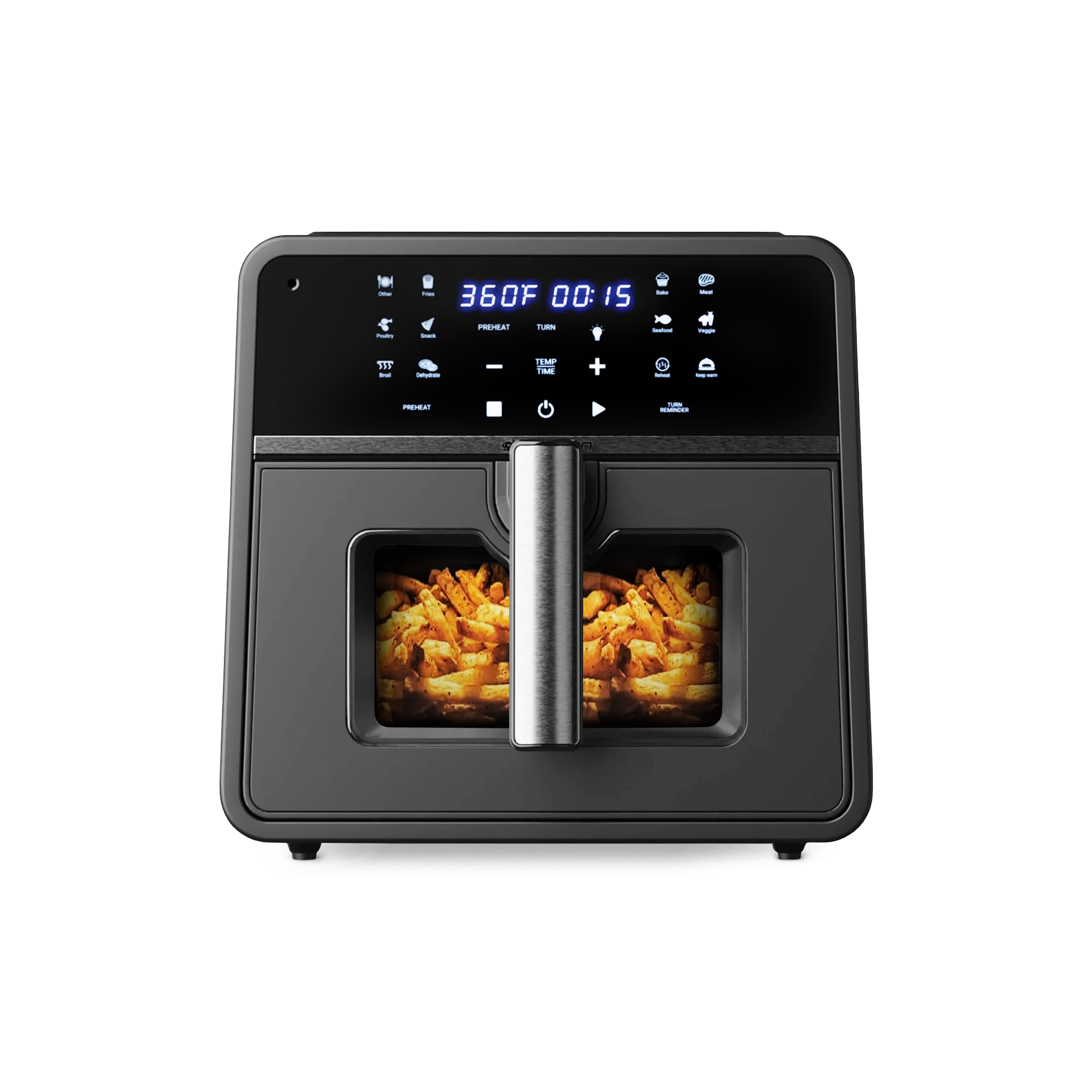 Emerson SmartVoice 10QT 6-in-1 Air Fryer, 1000+ Voice Control Commands, 100+ Recognized Food, No APP, No WIFI, Air Fry, Bake, Reheat, Dehydrate, 1700W