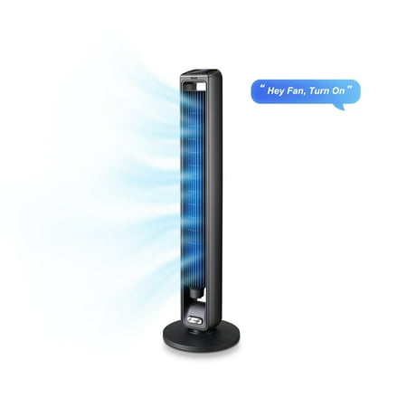 Emerson SmartVoice 42" Bladeless Tower Fan – 3-Speed Oscillating Fan with Offline Voice Control, 15-Hour Timer, Sleep Mode, Aroma Diffuser, Remote