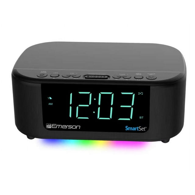 Emerson SmartSet Dual Alarm AM/FM Clock Radio, Bluetooth Speaker, Type