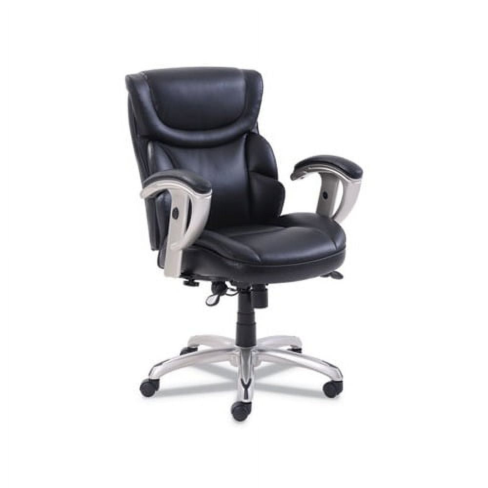 Adjustable Premium Black Leather Swivel Task Chair