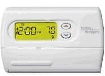 White Programmable Digital Heat Pump Thermostat with Mounting Hardware