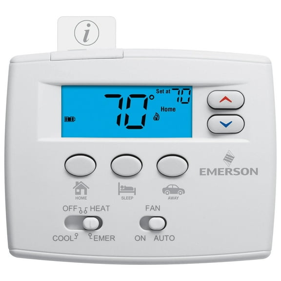 Emerson Thermostats 1F89EZ-0251, Blue Series 2 Inch Low Voltage Thermostats, White, AA CA2