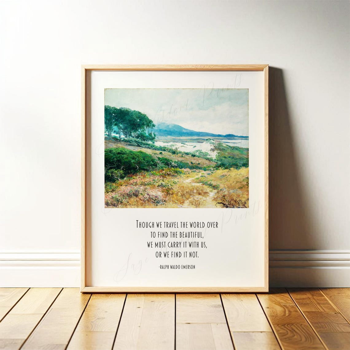 Printable Sign Photo Emerson Travel Quote Wall Art Print, Vintage Landscape Adventure Decor ...