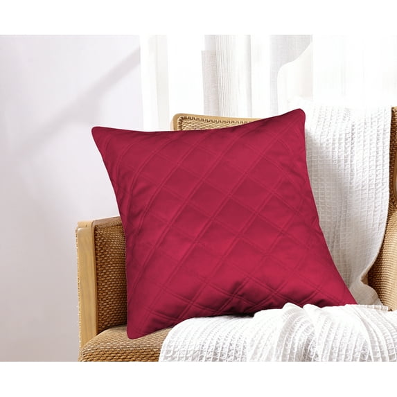 Emerson Velvet Embossed Throw Pillow 18x18 Red