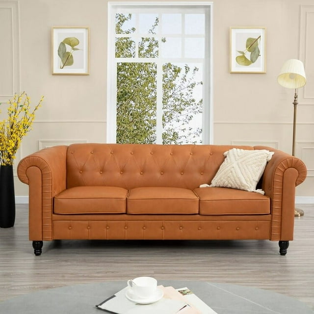 Emery Chesterfield Sofa, Luxurious Comfort for Cozy Living Rooms, Mid