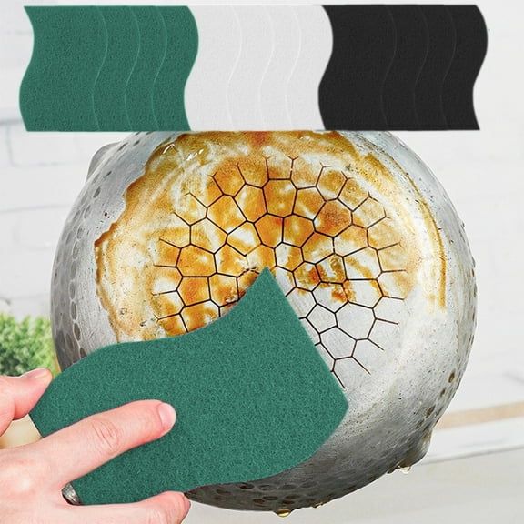 Emery Cleaning Cloth, Multi Color Scrub Pads, For Pots, Pans, Rust Removal, Diamond Sand Embedded, Flexible & Efficient, Dishwasher Safe, Pack Of 12