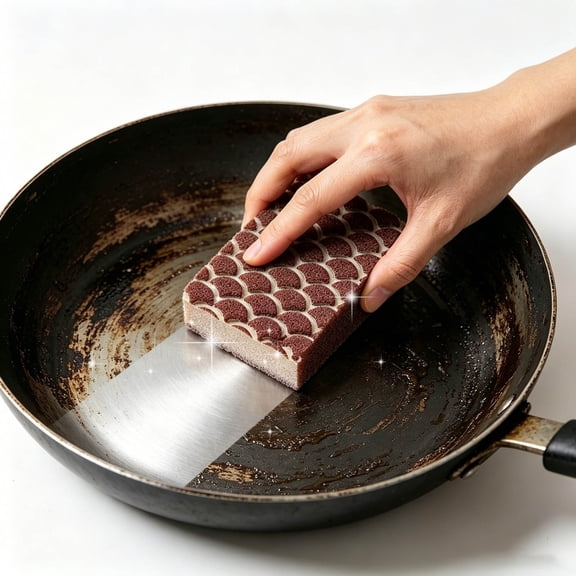 Emery Cleaning Sponge Heavy Duty Scrub Pad Scale Textured Non-Scratch Kitchen Scrubber Abrasive Pad for Pots Pans Cookware and Household Cleaning