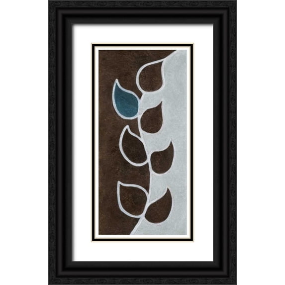 Emery, Kristin 11x18 Black Ornate Wood Framed with Double Matting Museum Art Print Titled - Blue and Brown Lever