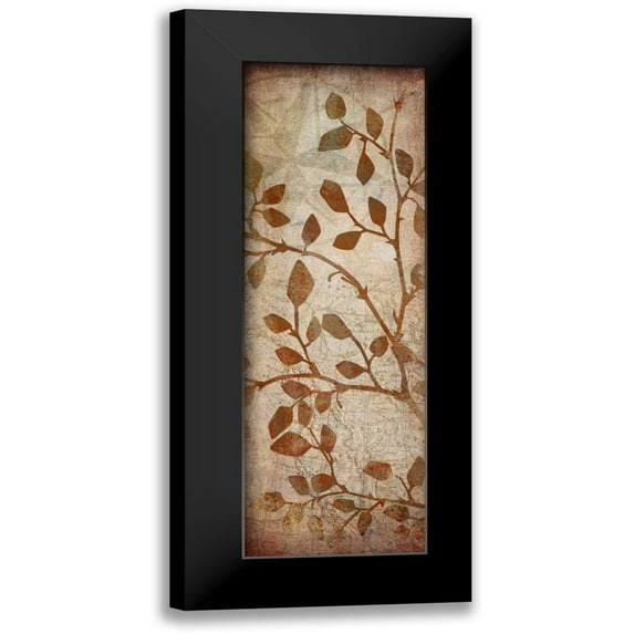 Emery, Kristin 11x24 Black Modern Framed Museum Art Print Titled - Leaves Map II