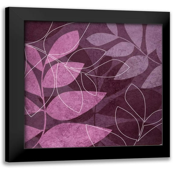 Emery, Kristin 12x12 Black Modern Framed Museum Art Print Titled - Purple Leaves I