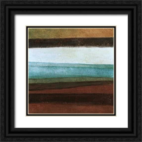 Emery, Kristin 12x12 Black Ornate Wood Framed with Double Matting Museum Art Print Titled - Stripes Right