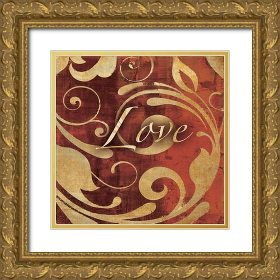 Emery, Kristin 12x12 Gold Ornate Wood Framed with Double Matting Museum Art Print Titled - Red 1