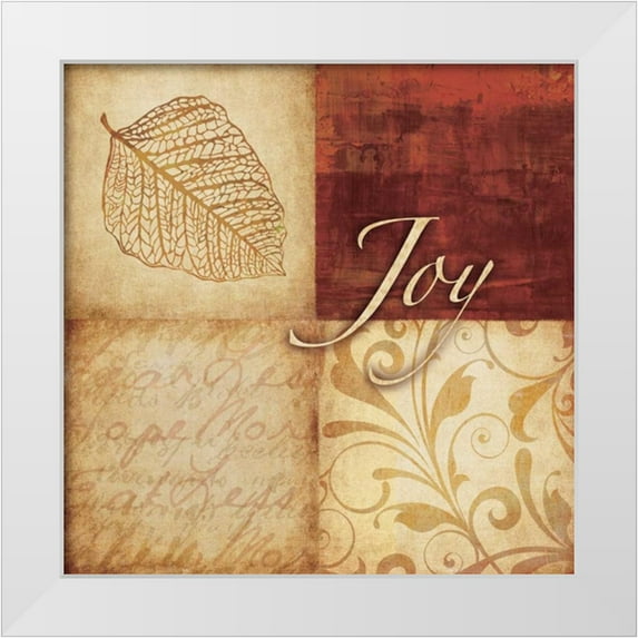 Emery, Kristin 12x12 White Modern Wood Framed Museum Art Print Titled - Red and Gold Joy I